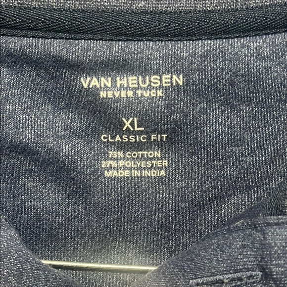 Men's Blue Long Sleeve 1/4 button Polo Shirt - Picture 2 of 3